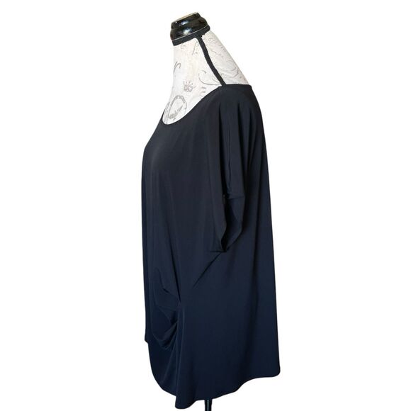 Lane Bryant Women's Blouse Size 26/28 Sz 4X  Black Front Runched Modern Trendy - Picture 2 of 10